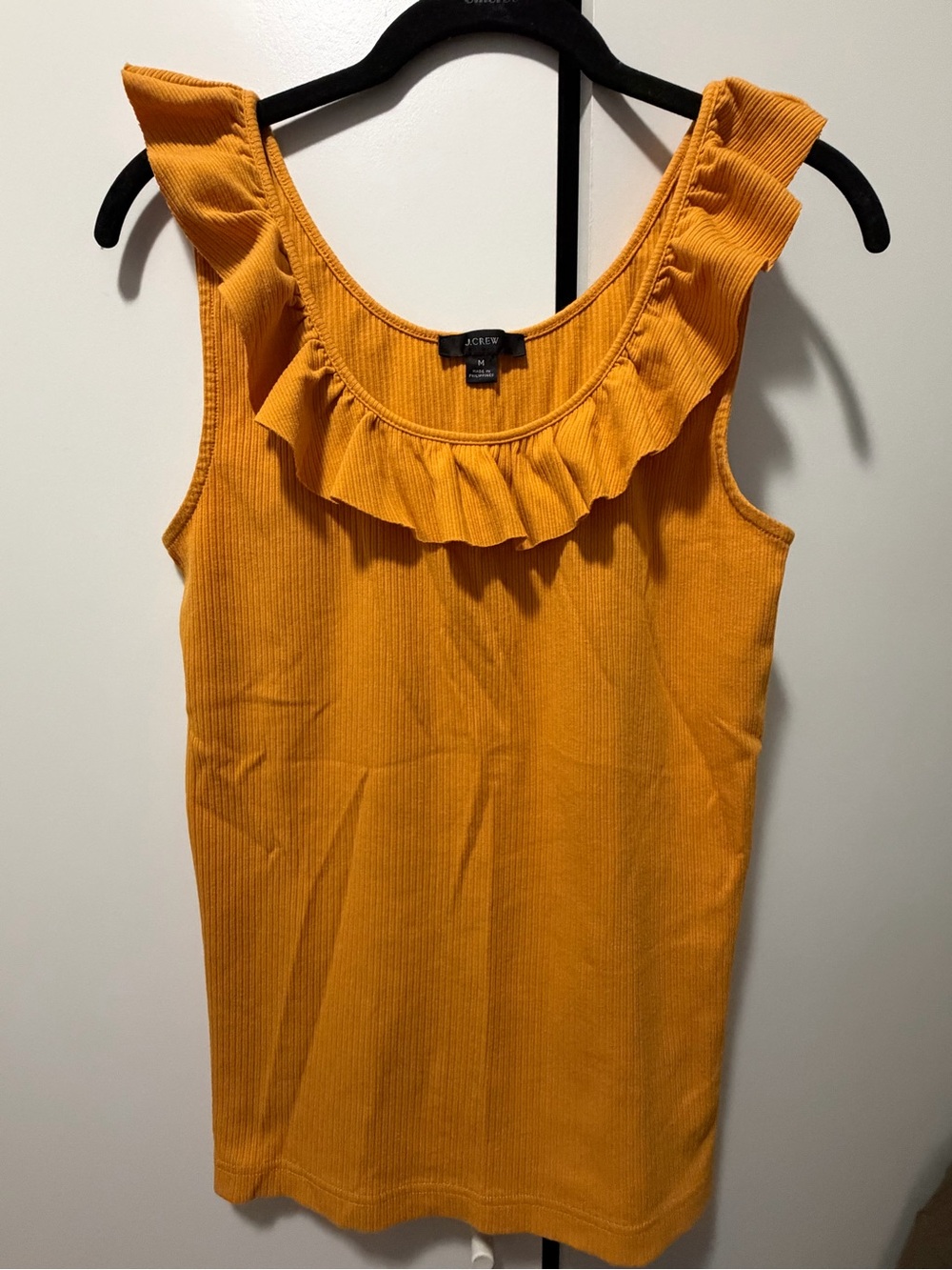 J. Crew Ruffle Scoop Neck Tank Top - Mustard Yellow